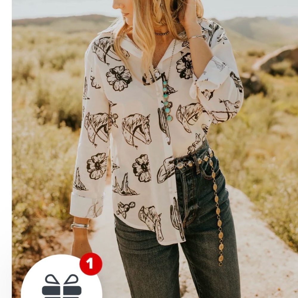 Cowgirl Print Women's Top